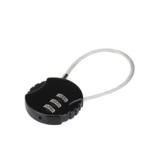 3-Digit Zinc Alloy Combination Lock for Luggage & Locker Security, Black