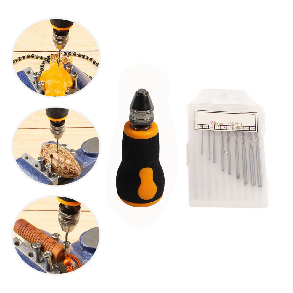 Ergonomic Hand Drill And 10 Drill Bits 0.8Â3.0Mm For Precise Woodwork 9461362709009