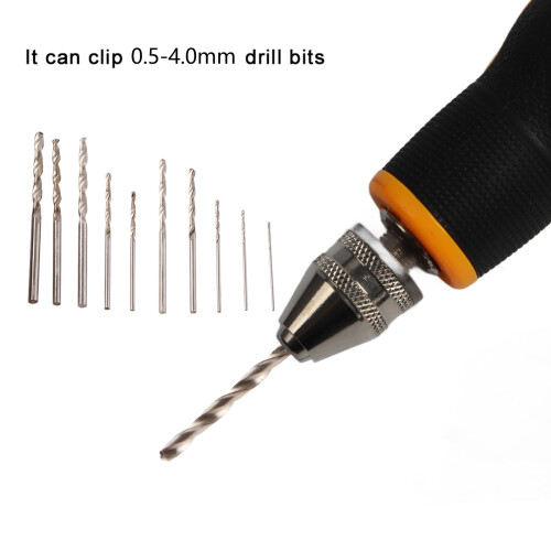 Ergonomic Hand Drill and 10 Drill Bits 0.8‑3.0mm for Precise Woodwork 2