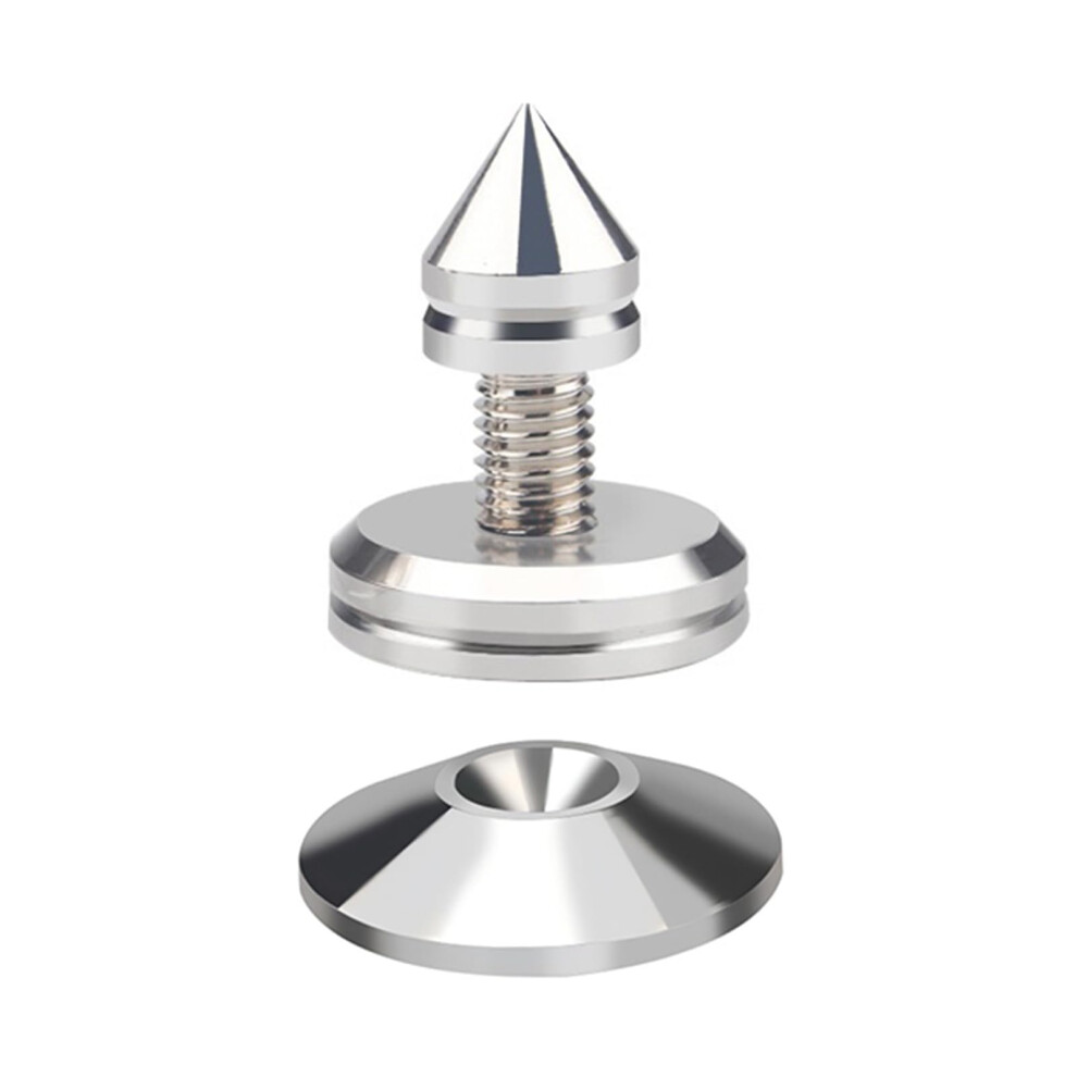 1 Set Music Box Spike Metal Feet For Vibration Reduction And Enhance Sound Of Hifi System Bm8 With Gasket Silver 9339159332030