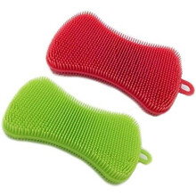 Spúinse Mias Greim Chompordach, Ilchuspóireach le hÚsáid sa Bhaile agus sa Chistin, Scrubaire Silicone Fíor-Neamhghreamaitheach Teas-Fhriotanach