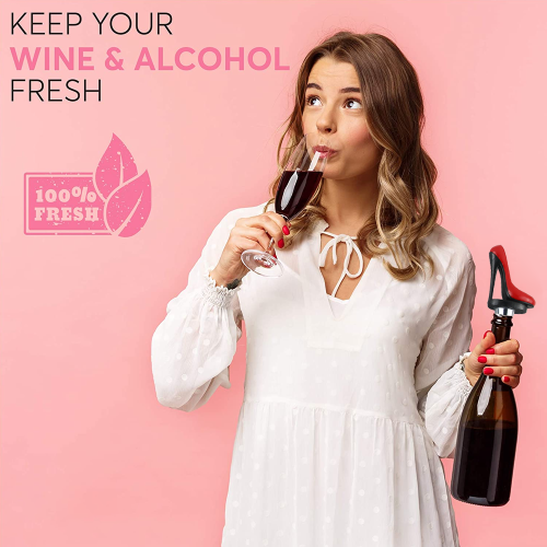 Μοντέρνο Wine Saver, πώμα μπουκαλιού κρασιού από πολυρεζινικό υλικό, μαύρο, εύκολο 2