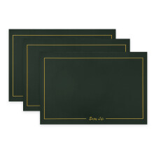 Luxuriöse Tischsets, strapazierfähig, 3er-Set, verdicktes Kunstleder, doppelseitig für vielseitigen Einsatz in jedem Ambiente (Jägergrün)