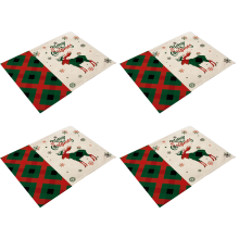Jogo Americano de Natal para Mesa de Jantar, Tema de Inverno, Antiderrapante, Resistente ao Calor, Poliéster de Alta Qualidade, com Flocos de Neve e