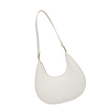 Stylish Mini Shoulder Bag Soft PU Spacious Interior Daily-White