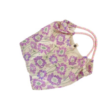 Aesthetic Toted Bag for Women Reusable Canvas-Flowers purple