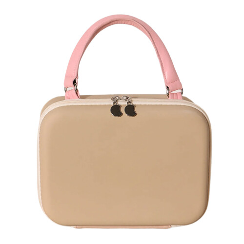Compact Waterproof Makeup Bag For Travel With Unique-Khaki