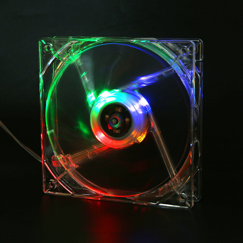 Pc Usb 12Cm Colourful Led Transparent Cooling Fan Quiet Operation Cpu Cooler Light/Red 8731362714565
