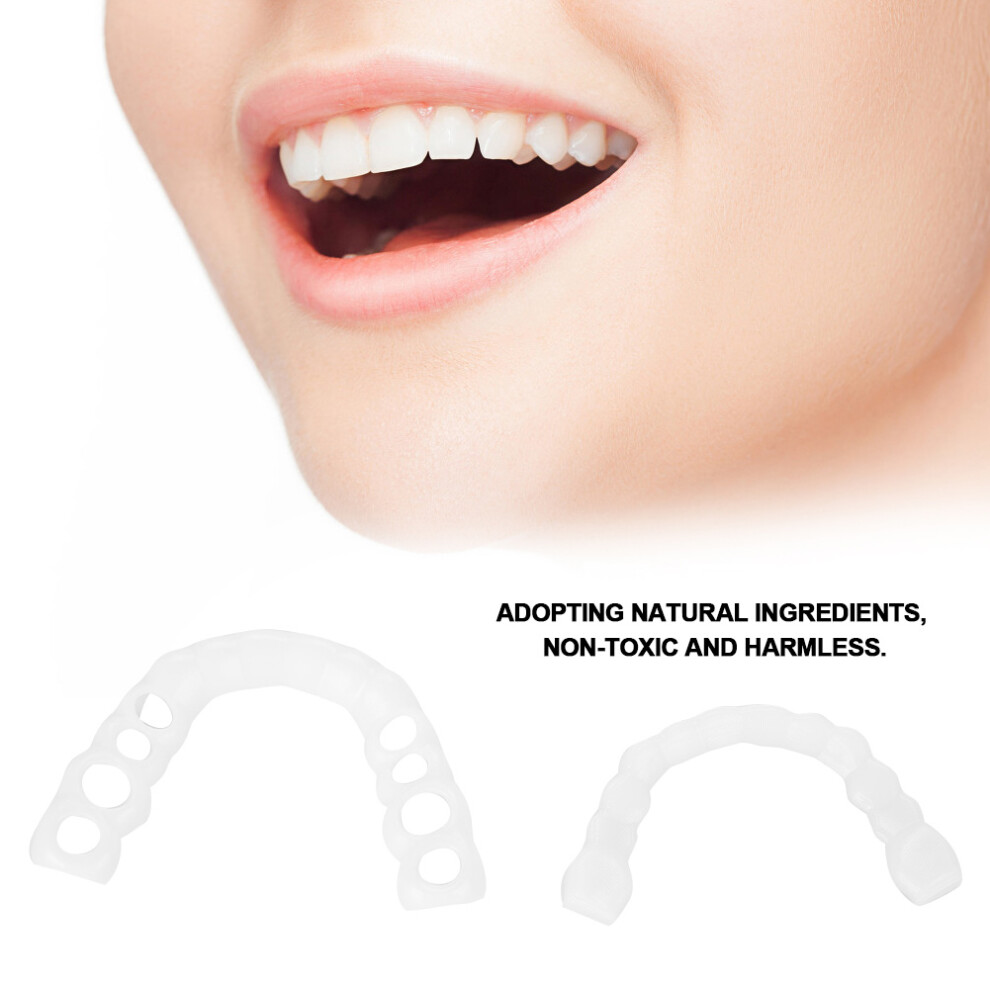 Upper Temporary False Teeth Cover Cosmetic Set, Gel Silica, White
