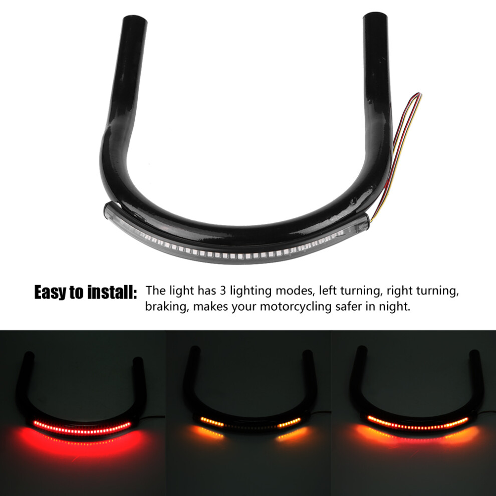 210Mm Curved Motorcycle Rear Seat Frame Loop Hoop With Led Black/Light 9421362715257
