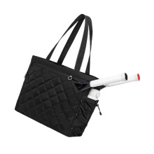 Tennis Bag,Quilted Large Sports Handbag Water Resistant-Black