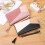Long Wallet Purses Leather Card Holder with Zippers-Black 6