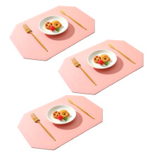 Manteles individuales ovalados de cuero antideslizantes, manteles individuales de cuero sintético impermeables para mesa de comedor, diseño