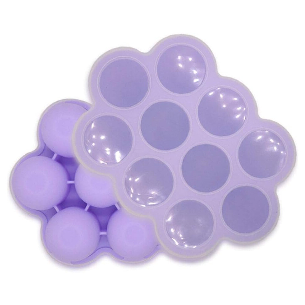 Healthy Baby Feeding: Purple Silicone Storage Containers, 12 Portions - Freezer-to-Microwave Safe, Bpa-Free, Leak-Proof Lid, Multipurpose, Easy Releas
