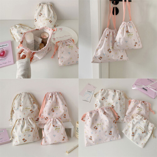 Kosmetiktasche mit Kordelzug,-Rosa klein 1