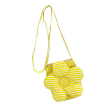 Multifunctionele geruite crossbodytas met afneembare riem-Geel