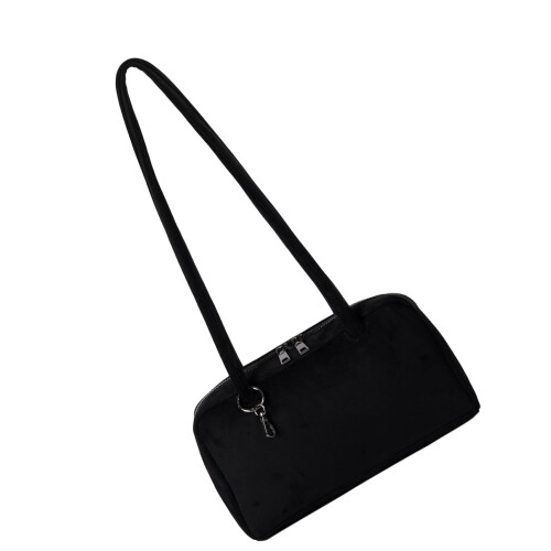Modische Achseltasche mit Schachbrettmuster, geräumige-Schwarz