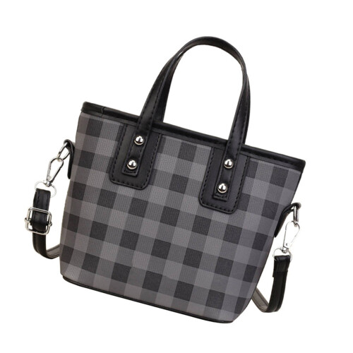 Compact Crossbody Purse With Contrast Panels Customizable-Black
