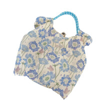 Aesthetic Canvas Toted Bag Reusable Shoulder Toted-Flowers blue