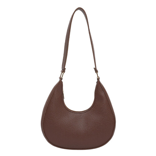 Practical Small Shoulder Toted Comfortable Grip-Coffee color