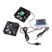 Adjustable Thermostat 80mm Cabinet Coolers Fan for-Dual fans