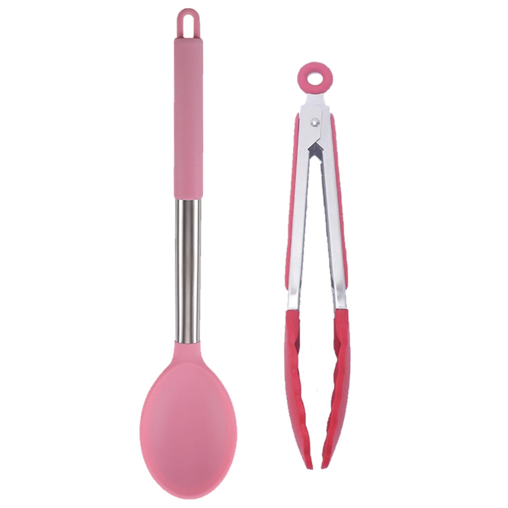 Gourmet Kitchen Tongs, Silicone Tips Non Stick Safe For Cooking, Heat Resistant To 500 Degrees F, Space Saving Storage Design, Colorful Set Of 2 Stain-image-OPC-PN568Z8-NEW