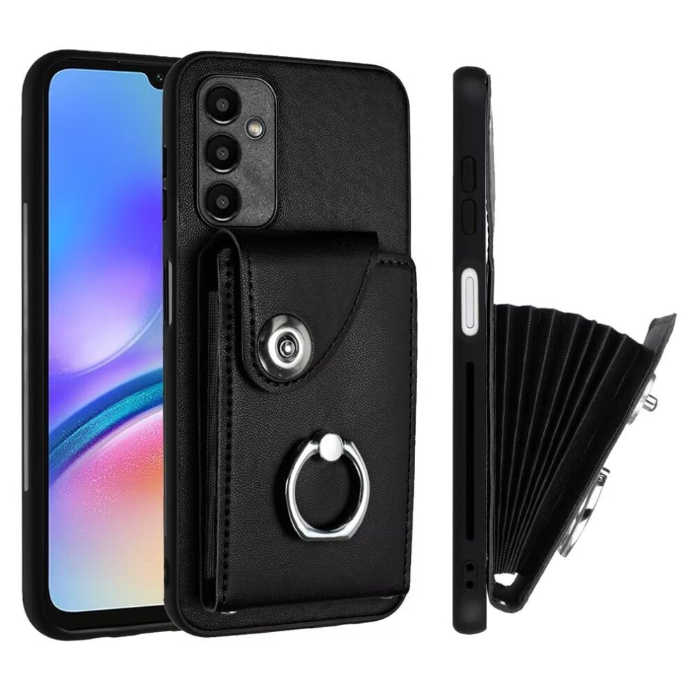 Wallet Case With Card Holder, Ring Holder, Rfid Blocking Pu Leather, Tpu Shockproof, For Iphone 13 Mini Black 9067246850180