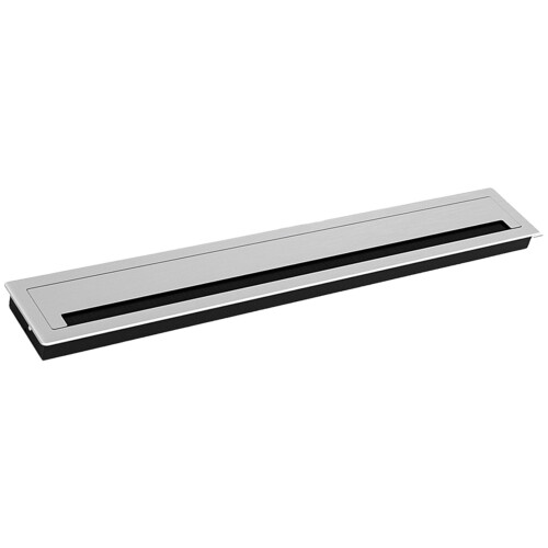 Rectangle Metal Desk Cable Management Grommet Brushed-60 by 9cm