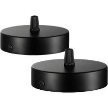 Kit de rosace pour suspension, plaque de plafond élégante en fer de haute qualité, finition noir mat, installation facile (2 pièces)