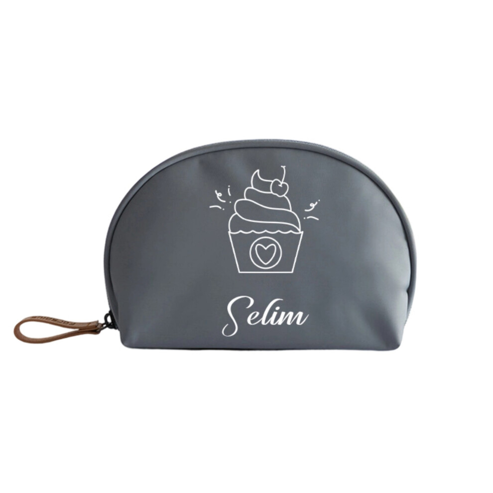 PU Makeup Storage Pouch Large Space Waterproof Materials-grey