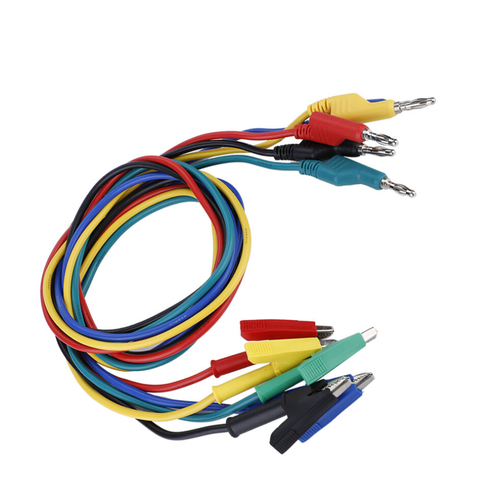 5Pcs P1037 1M 4Mm Banana To Crocodile Clip Test Leads For Multimeter 5081362727557