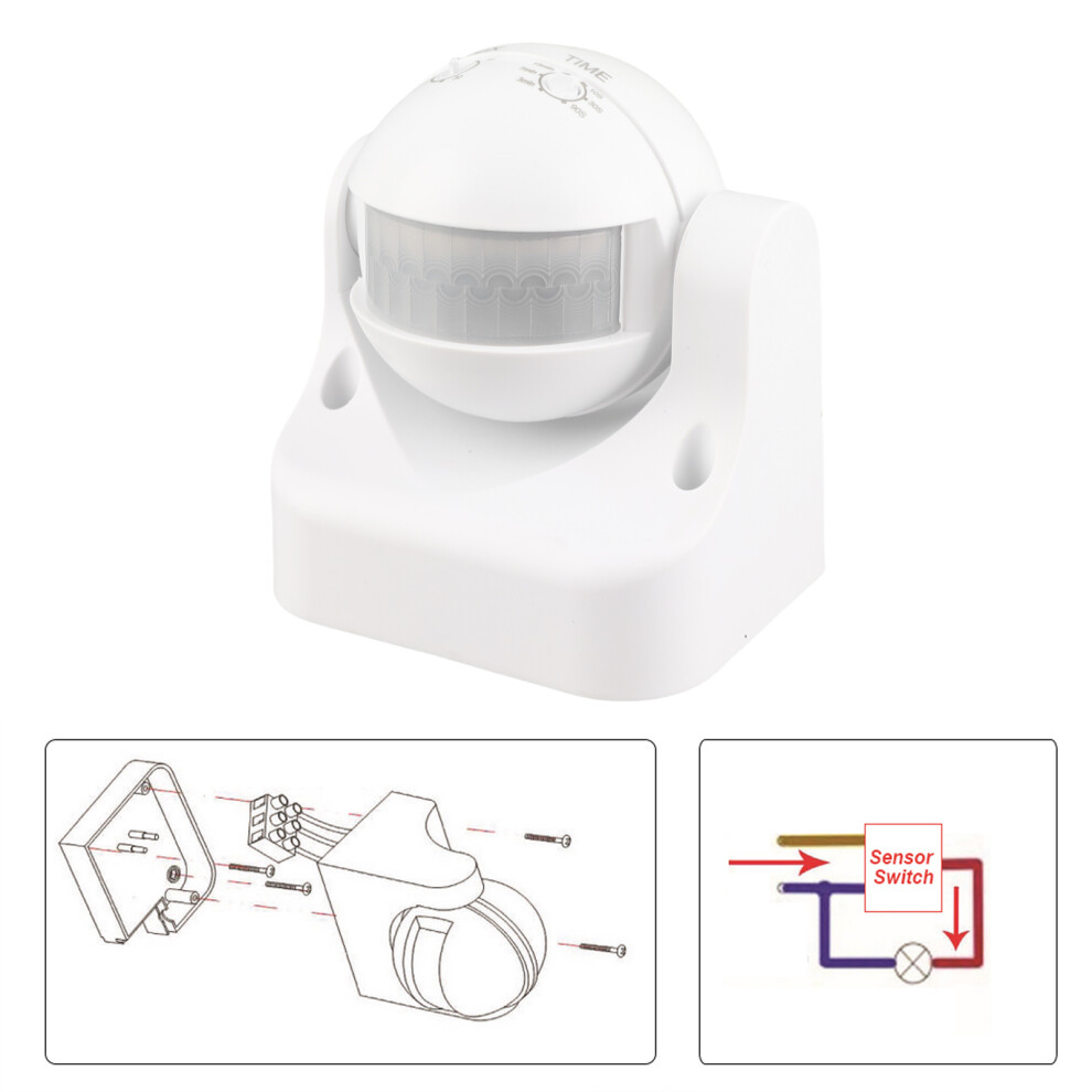 Infrared Human Sensor Switch 110-240V 10A Adjustable Angle Motion Detector 9311362726349