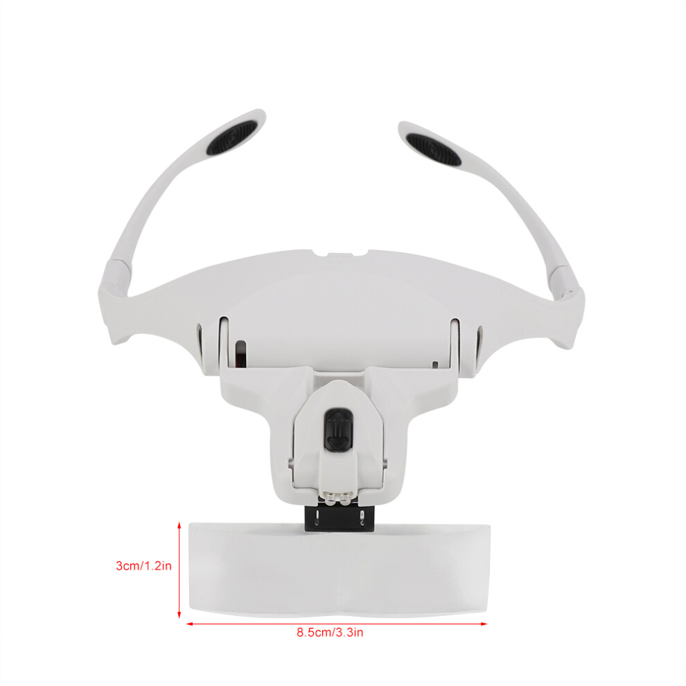 Hands Free LED Magnifier Glasses with 5 Lenses 1.0X to 3.5X Strength