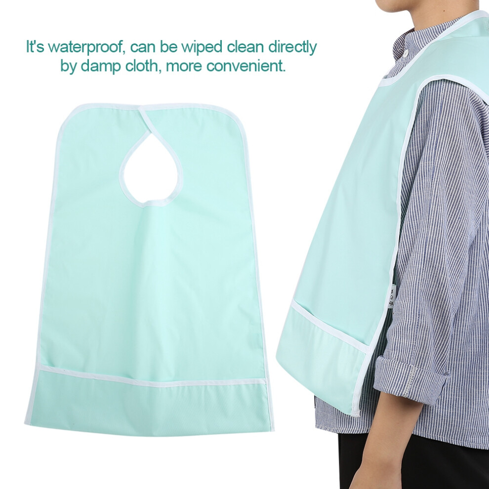 Green Waterproof Adult Elder Dining Bib Clothes Protector Easy Wash & Reusable
