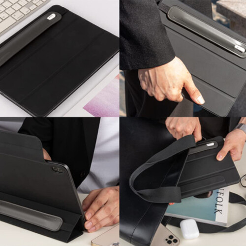 Styluses Organiser PU Leather Protective Cover-Light Grey 2