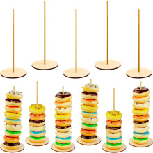Donuthalter aus Holz, Donutständer im rustikalen Design, einfache Montage, ideal für Dinnerpartys und Familientreffen