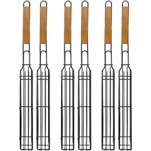 Ultimativ grilloplevelse: Låsbare grillkurve med rist, non-stick belægning for nem frigivelse af maden, 4 stk.
