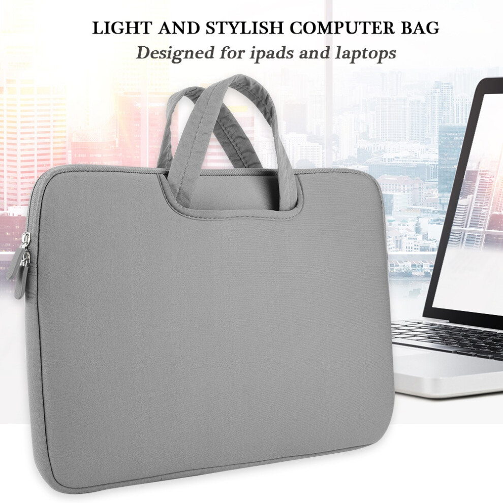 15.6-Inch Slim Laptop & Tablet Bag Cover Case For Ipad Grey 9351362729452