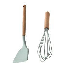 Colección Master Chef: Utensilios de cocina de silicona antiadherente con mangos de madera de calidad, para aficionados a la cocina, resistentes a