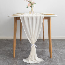 Chemin de table en mousseline pour une décoration de mariage romantique, chemin de table transparent multifonctionnel, tissu doux et infroissable