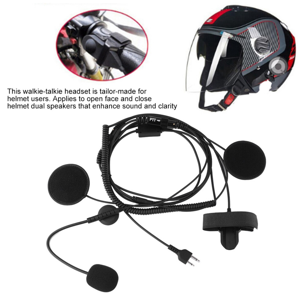 Motorcycle Bluetooth Helmet Walkie Talkie Headset With Microphone, Black 8471362733820