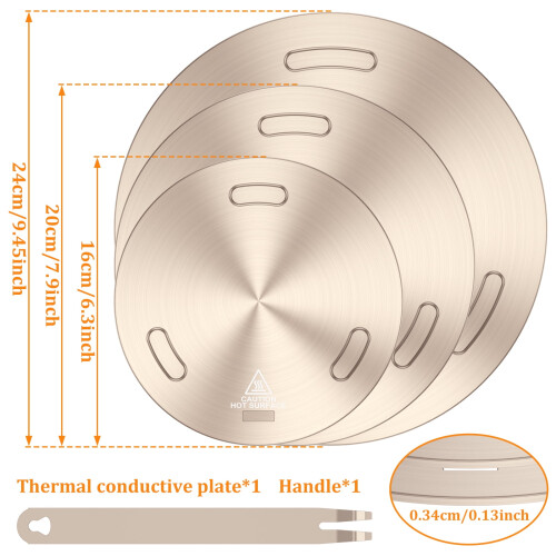 Διαχύτης θερμότητας από ανοξείδωτο ατσάλι, Επαγωγικό χαλάκι εστίας για εστία 1