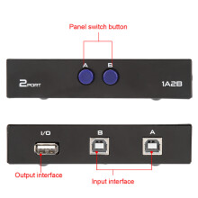 USB 2.0 Manual Sharing Switch 2/4 Port for PC Printer Scanner Durable Black