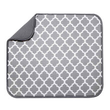 Absorberende mikrofiber køkkenmåtte, opvaskemåtte til opvask, ultra vandabsorberende hurtigttørrende tykt net, skridsikkert, vendbart design