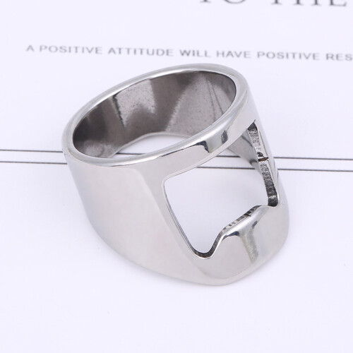 Ανοιχτήρι μπουκαλιών κρασιού μπύρας Ringer Ring, ασημένιο δαχτυλίδι από ανοξείδωτο 2