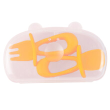 Babylöffel-Set, farbenfrohes Edelstahlbesteck für Kinder ab 6 Monaten, Silikongriff, Kinderbesteck mit tiefer Mulde, ergonomisch, rutschfest,