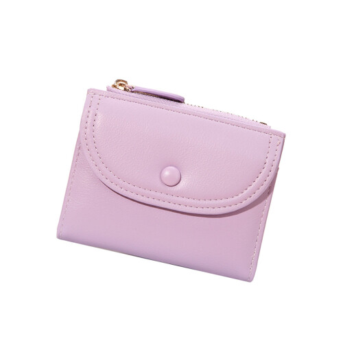 Portefeuille Compact à fermeture éclair pour femmes,-Violet