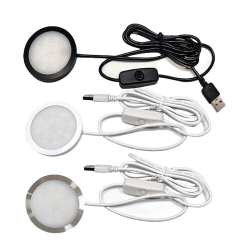 5V3W USB LED Light With 59mm Round Base Desk-white shell 4000k 1