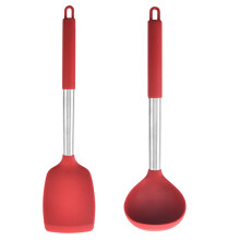 Set de vase ideale, spatulă solidă din silicon rezistentă la căldură, spatule antizgârieturi, curățare ușoară, fără BPA, margini