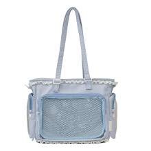 Soft Spectrum Tinged Polyamide Purse With Visible-Blue